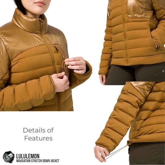 LULULEMON NAVIGATION STRETCH DOWN PUFFER JACKET IN SPICED BRONZE WOMEN’S SIZE 8 - Picture 14 of 16